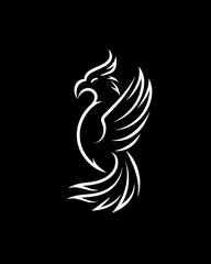 Obraz premium Phoenix head minimalist line art illustration