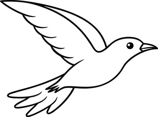 Obraz premium Minimalist illustration of a skylark soaring high above capturing the bird’s freedom and agility with simple yet expressive lines