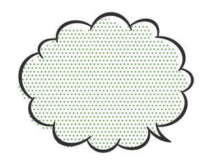 吹き出し　アメコミ　星柄　ドット柄　雲 緑