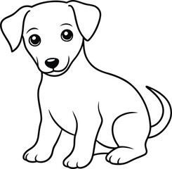 Fototapeta premium Delightful dog illustration with playful details for kids to bring to life with colors 