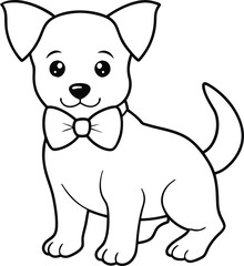 Fototapeta premium Happy dog sketch showing a fun moment perfect for kids' creative activities 