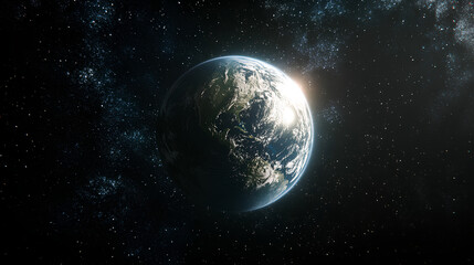 Fototapeta premium Earth planet orbit. High quality digital space 