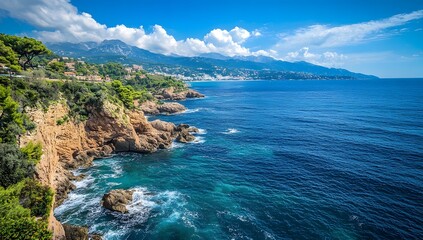 Majestic Cliffs and Blue Waters by the French Riviera