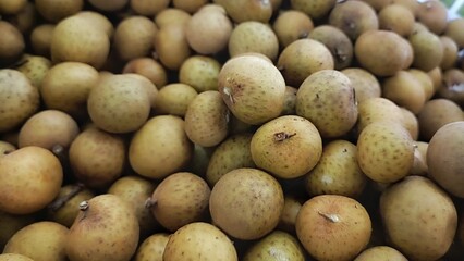 Longans fruit in display shelf at modern market 