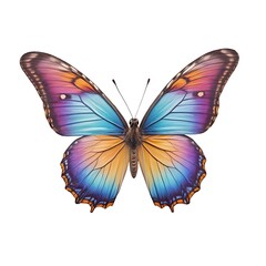 Obraz premium Colorful butterfly, isolated on white background.