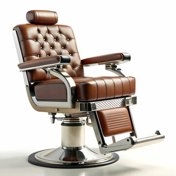 recommend clip art: 3d render of vintage barber chair on a white background