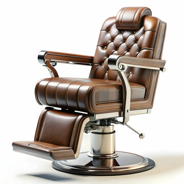 recommend clip art: 3d render of vintage barber chair on a white background