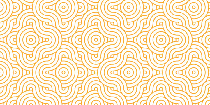 Abstract geometric wave pattern with circles fabric curl Transparent vector backdrop. Seamless overlapping pattern with wave line circle brown composed by round retro background.