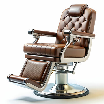 recommend clip art: 3d render of vintage barber chair on a white background