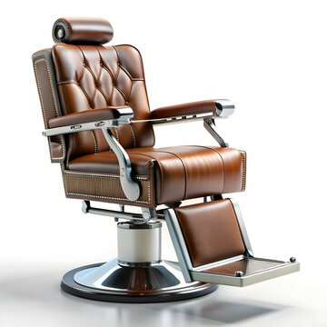 recommend clip art: 3d render of vintage barber chair on a white background