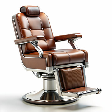 recommend clip art: 3d render of vintage barber chair on a white background