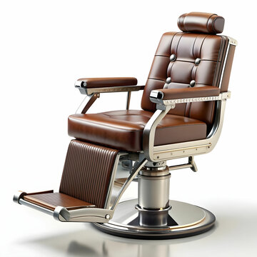 recommend clip art: 3d render of vintage barber chair on a white background
