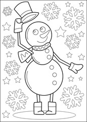 snowman coloring book page