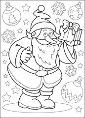 santa coloring book page