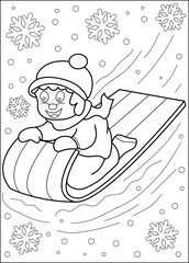 sledge coloring book page