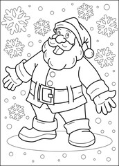 santa coloring book page