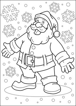 santa coloring book page