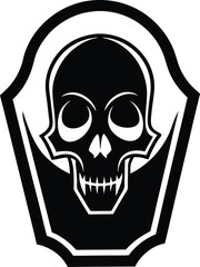 Striking minimalist skull with gothic style for a bold artistic statement
