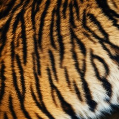 Fototapeta premium Tiger skin close-up texture flat lay background