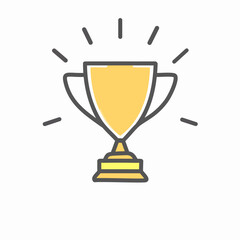 Trophy cup line icon, vector graphic