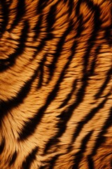 Fototapeta premium Tiger skin close-up texture flat lay background