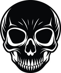 Obraz premium Striking minimal skull silhouette brings a touch of sophistication to any design 