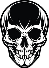 Obraz premium Elegant skull silhouette with minimal details enhances contemporary art 