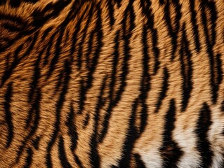 Fototapeta premium Tiger skin close-up texture flat lay background