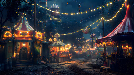 Fototapeta premium a fairytale circus in the dark