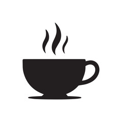 Coffee cup  silhouette icon and tea cup logo, symbols vector illustration silhouette image template.eps 10.