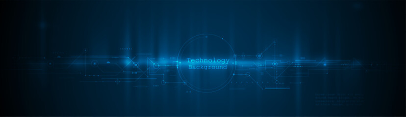 Obraz premium Vector Abstract circuit board design with line, dot on cyberspace background, Illustration computer, science, digital network, modern communication technology, big data, connection futuristic concept