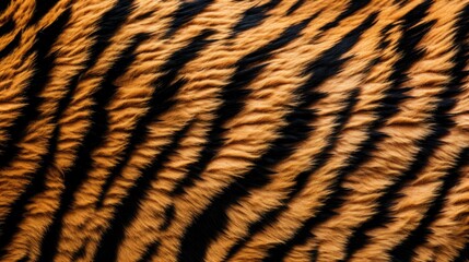 Fototapeta premium Tiger skin close-up texture flat lay background