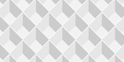 Seamless vector cube triangle geometric tile mosaic wall grid retro digital hexagon technology wallpaper background. white and gray block cube structure backdrop square triangle texture vintage design
