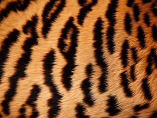 Fototapeta premium Tiger skin close-up texture flat lay background