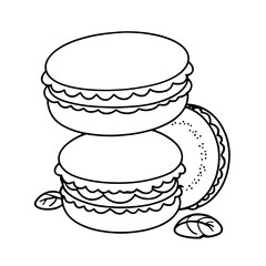 coloring book, coloring, outline, line, cute, funny, drawing, icon, illustration, vector, black, cover book, book, cartoon, food, dessert, birthday, muffin, bakery, baked, snack, delicious, party, Mac