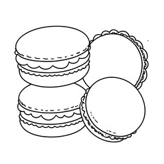 coloring book, coloring, outline, line, cute, funny, drawing, icon, illustration, vector, black, cover book, book, cartoon, food, dessert, birthday, muffin, bakery, baked, snack, delicious, party, Mac