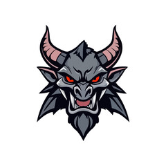 a cool demon mascot logo vector illustration.  Devil head mascot logo