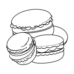 coloring book, coloring, outline, line, cute, funny, drawing, icon, illustration, vector, black, cover book, book, cartoon, food, dessert, birthday, muffin, bakery, baked, snack, delicious, party, Mac