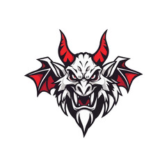 a cool demon mascot logo vector illustration.  Devil head mascot logo