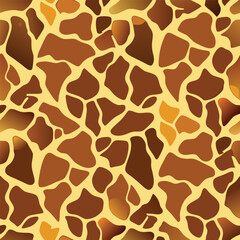 Natural Giraffe Seamless Print Pattern with Irregular Brown Patches