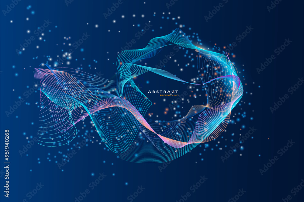 Aufkleber Abstract particles circle background. Eps10 Vector background.	