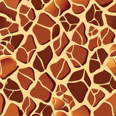 Natural Giraffe Seamless Print Pattern with Irregular Brown Patches