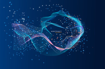 Abstract particles circle background. Eps10 Vector background.	