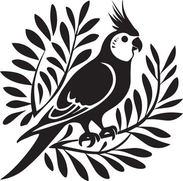 recommend clip art: Cockatiel vector black silhouette design for T-Shirt