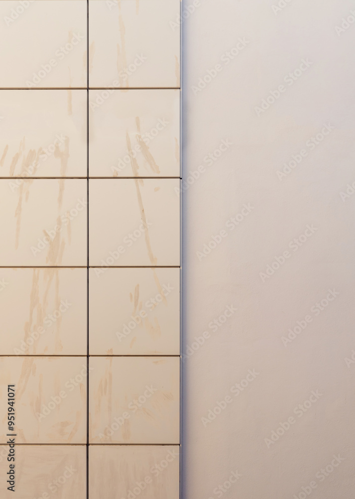 Aufkleber abstract architecture. close up of a tile wall in modern building.