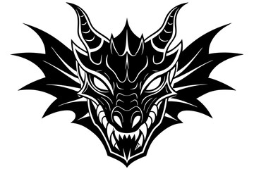 Dragon Face  silhouette vector illustration