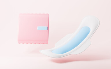 Menstrual pad model, protection pad model, 3d rendering. © 婷婷 季