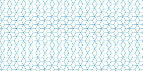 Fototapeta premium Abstract hexagonal cube seamless pattern with square hexagon tile grid mosaic honeycomb diamond triangle structure shape isometric block wallpaper. 