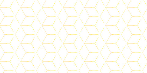 Abstract gold line cube hexagon honeycomb shape pattern text. modern seamless digital geometric abstract gold luxury color tile and mosaic vector.