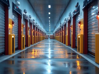 Fototapeta premium Mobile warehouses. 